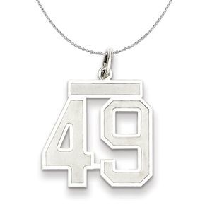 Sterling Silver, Jersey Collection, Medium Number 49 Necklace - 20 In